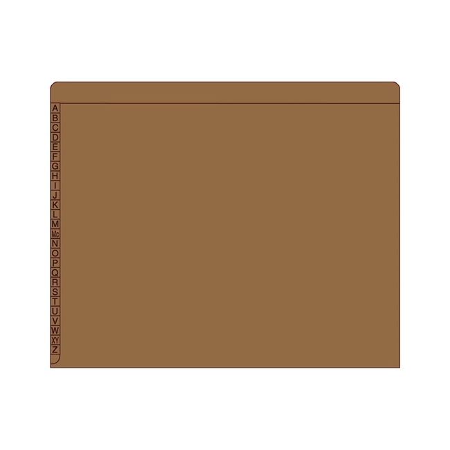 Kardex Sem-Scan Alpha Folders - Letter Size - 11 Pt. Colored Stock - 3/4" Expansion - Brown - 100/Box