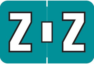 Colwell Jewel Alphabetic Labels - MCOK Series Letter "Z" - Teal - 1" H x 1-1/2" W - Pack of 126