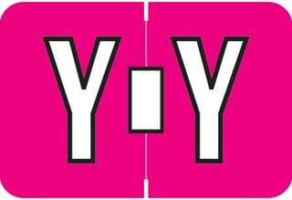 Colwell Jewel Alphabetic Labels - MCOK Series  Y - Pink - Pack of 126