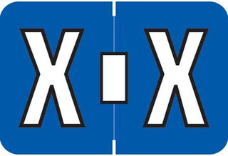 Colwell Jewel Alphabetic Labels - MCOK Series - Letter "X" - Dark Blue - 1" H x 1-1/2" W - Pack of 126