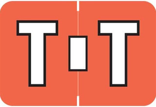 Colwell Jewel Alphabetic Labels - MCOK Series  T - Orange - Pack of 126