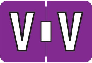 Colwell Jewel Alphabetic Labels - MCOK Series  V - Purple - Pack of 126
