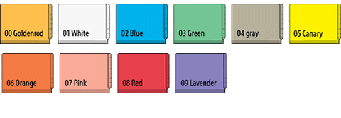 Top Tab File Folder LEGAL Size - Lavender - Fasteners in Positions 1 & 3 - 11 Pt. - Double Ply Straight Cut Tab - 50/Box