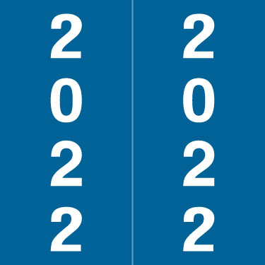 IFC 2022 Year Label - BLUE YEAR LABEL -  IFC CL7100 Series - Laminated - 500/Roll