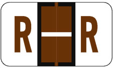 JETER Alphabetic Label - 5100 Series Pack/225 R - Brown