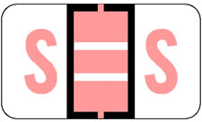 JETER Alphabetic Label - 5100 Series Pack/225 S - Pink