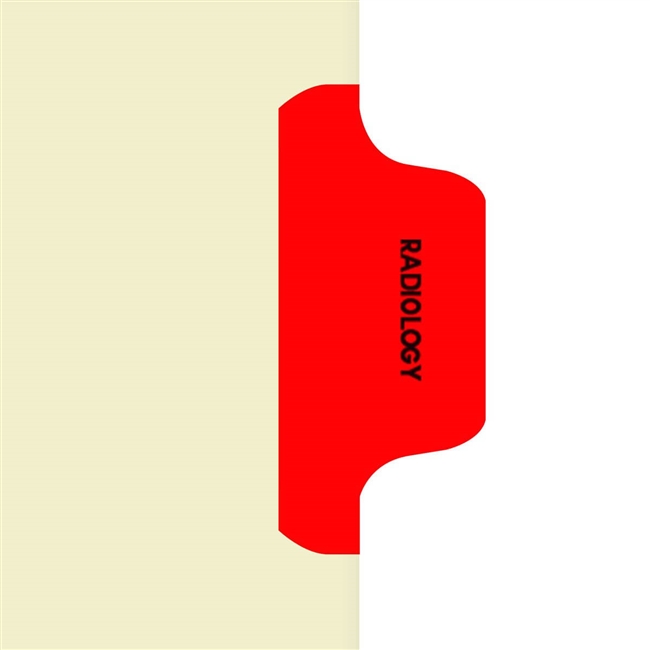 Side Tab Chart Dividers - "Radiology" Tab Position 5 - Red (100/Pkg)