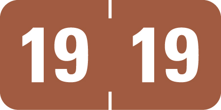 Profile Yearband Label - 2019 - Brown - PFYV Series - 3/4" H x 1-1/2" W - 500/Roll