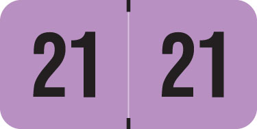 Reynolds & Reynolds 2021 Year Label -  Light PURPLE -   3/4" H x 1-1/2" W - RRYM Series - 500/Roll