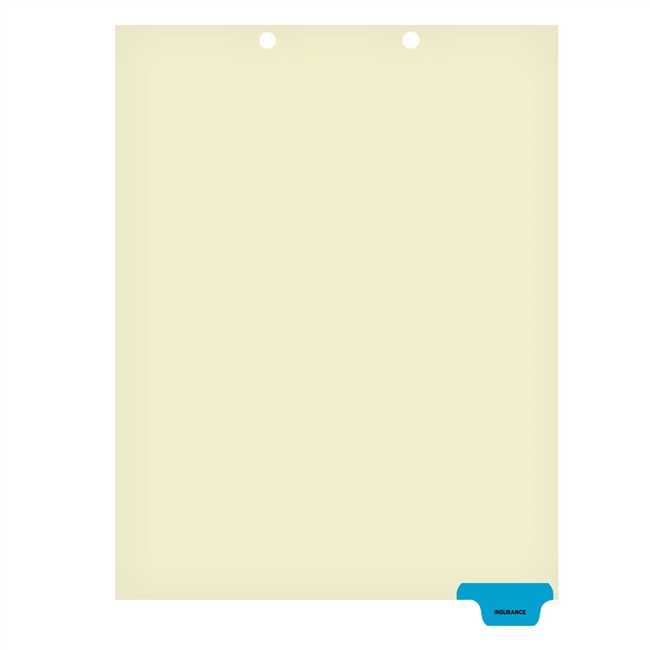 "Insurance" Bottom Tab-Chart Divider - Position 6- Blue (100/Pkg)