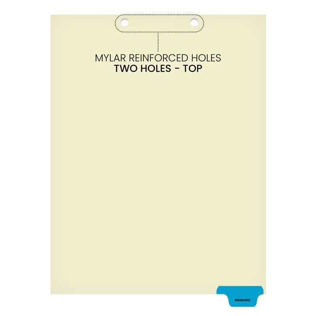 "Insurance" Bottom Tab-Chart Divider - Position 6- Blue (100/Pkg)