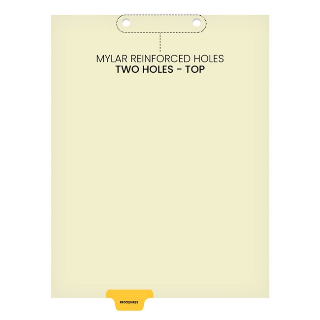 "Procedures" Bottom Tab Chart Dividers- Procedures, Tab Position 3- Amber (100/Pkg)