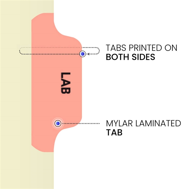 "LAB" Side Tab Chart Dividers - Tab Position # 3 in Pink - Medical Arts Press Match - 100/Pack