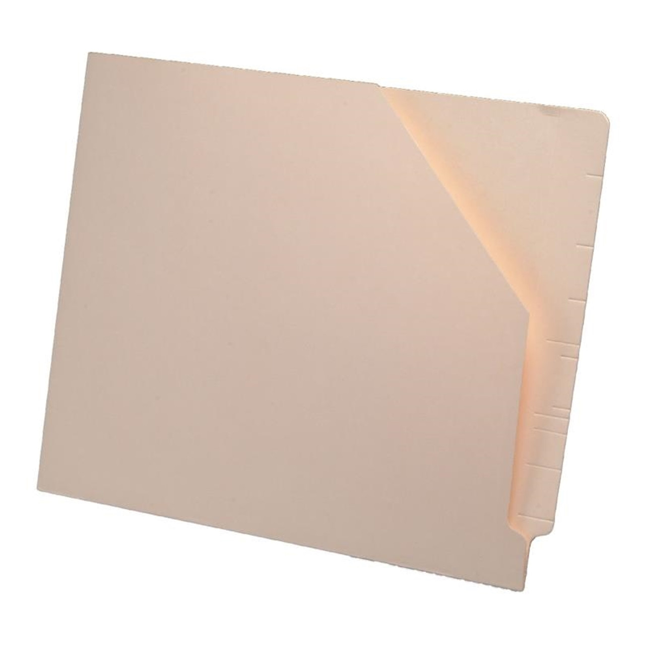 End Tab File Pocket with Slant Cut Front - 14 Pt. Manila - Letter Size - 50/Box
