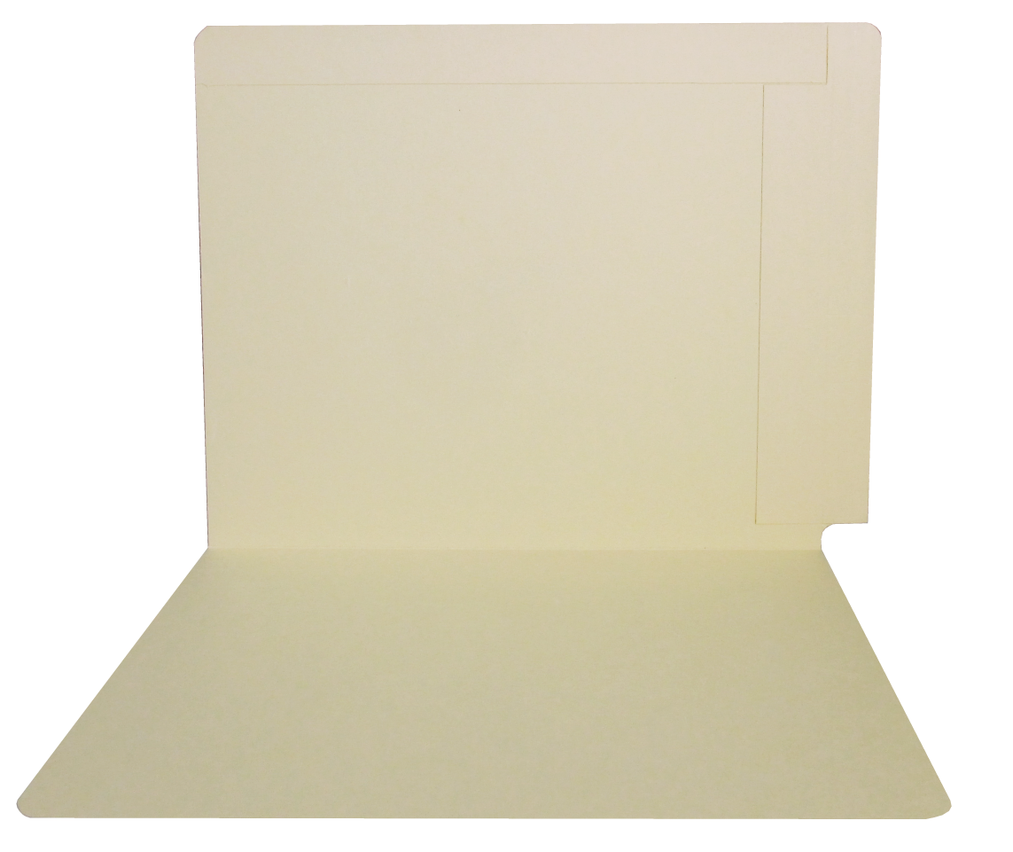 Ames Compatible End Tab Folders With Fasteners in Positions 1 & 3, 14 Point Manila, Letter Size with Reinforced Top and Side, Box of 50