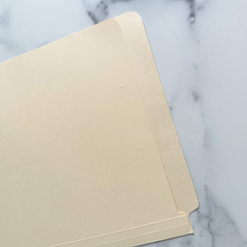 87S101 - Barkley Compatible End Tab Folder - 14 Pt. Manila - Single Ply Tab - Letter Size - Tab Close Up - FilingSupplies.com