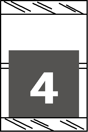 Tabbies 11054 - ORIGINAL Col'R'Tab NUMERIC 11050 SERIES, 1" HORIZONTAL NUMERIC TABS '#4', GRAY, 1-1/2"H x 1"W , 500/ROLL