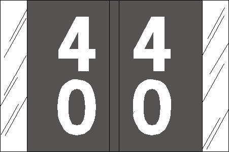 Tabbies 11194 - ORIGINAL Col'R'Tab DOUBLE DIGIT NUMERIC 11190 SERIES, 1" DOUBLE-DIGIT NUMERIC TABS '40-49', GRAY, 1"H x 1-1/2"W, 500/ROLL
