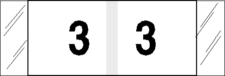 Tabbies 11833 - ORIGINAL Col'R'Tab NUMERIC 11830 LABEL SERIES, 1/2" NUMERIC TABS '#3', BLACK & WHITE, 1/2"H x 1-1/2"W, 500/ROLL