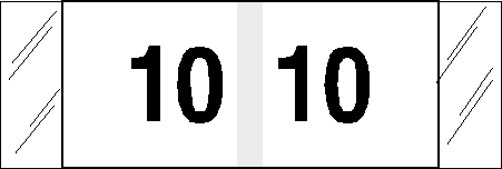 Tabbies 11840 - ORIGINAL Col'R'Tab NUMERIC 11830 LABEL SERIES, 1/2" NUMERIC TABS '#10', BLACK & WHITE, 1/2"H x 1-1/2"W, 500/ROLL