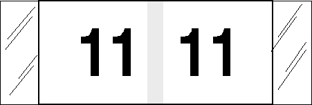 Tabbies 11841 - ORIGINAL Col'R'Tab NUMERIC 11830 LABEL SERIES, 1/2" NUMERIC TABS '#11', BLACK & WHITE, 1/2"H x 1-1/2"W, 500/ROLL