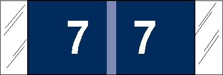 Tabbies 11857 - ORIGINAL Col'R'Tab NUMERIC 11850 LABEL SERIES, 1/2" NUMERIC TABS '#7', BLUE, 1/2"H x 1-1/2"W, 500/ROLL