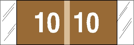 Tabbies 11860 - ORIGINAL Col'R'Tab NUMERIC 11850 LABEL SERIES, 1/2" NUMERIC TABS '#10', TAN, 1/2"H x 1-1/2"W, 500/ROLL