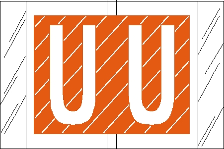 Tabbies 12021 - ORIGINAL Col'R'Tab ALPHA 12000 LABEL SERIES, 1" ALPHA TABS 'U', ORANGE, 1"H x 1-1/2"W, 500/ROLL