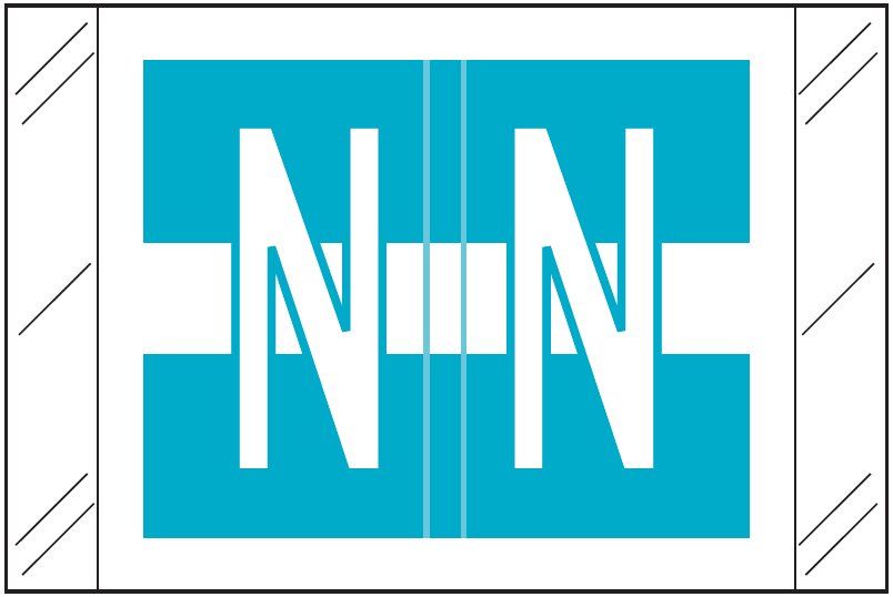 Tabbies 12030 - ORIGINAL Col'R'Tab ALPHA 12030 LABEL SERIES, 1" ALPHA TABS 'N', LIGHT BLUE, 1"H x 1-1/2"W, 500/ROLL