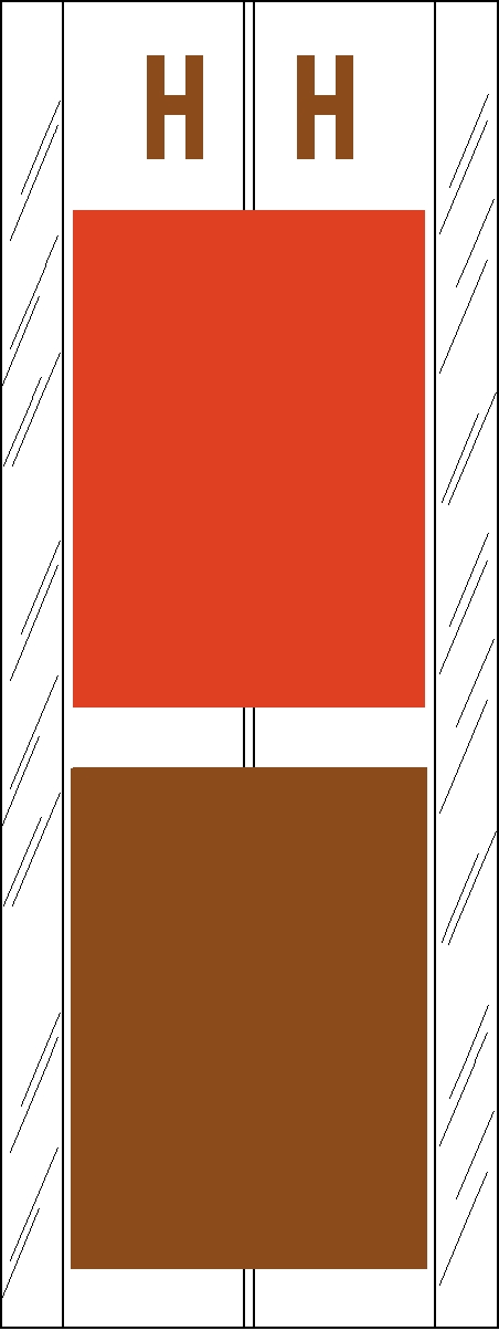 Tabbies 12708 - ACME VISIBLE COMPATIBLE ALPHA 12700 LABEL SERIES, 4" 2-COLOR ALPHA TABS 'H', PINK/BROWN, 4"H x 1-1/2"W, 102/PACK