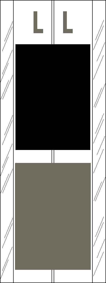 Tabbies 12712 - ACME VISIBLE COMPATIBLE ALPHA 12700 LABEL SERIES, 4" 2-COLOR ALPHA TABS 'L', BLACK/GRAY, 4"H x 1-1/2"W, 102/PACK