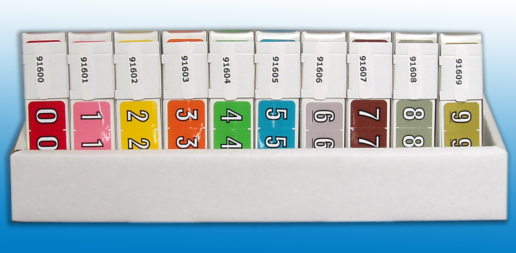 Tabbies 31600 - BARKLEY NBKM COMPATIBLE NUMERIC 91600 LABEL SERIES KIT, 91600 SERIES NUMERIC LABEL KIT, KIT INCLUDES: 1 ROLL EACH #0-9, 13-1/4"L x 4-3/8"W x 1-3/4"D, 10 ROLLS/UNIT