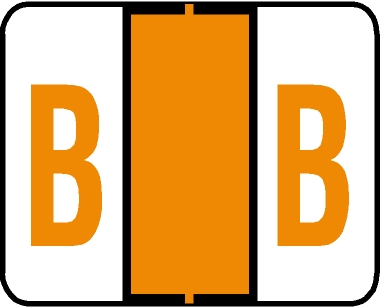Tabbies 61022 - TAB PRODUCTS & SMEAD COMPATIBLE ALPHA 61020 LABEL SERIES, 1" ALPHA LABELS 'B', LIGHT ORANGE, 1"H x 1-1/4"W, 250/PACK