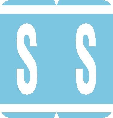 Tabbies 61339 - GBS/VRE 8848/8850 COMPATIBLE ALPHA 61320 LABEL SERIES, 1-15/16" ALPHA LABEL 'S', LIGHT BLUE, 1-5/16"H x 1-1/4"W, 200/PACK