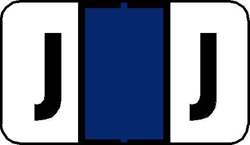 Tabbies 61530 - JETER 5800, 7100, 7200 COMPATIBLE ALPHA 61520 LABEL SERIES, 15/16" RINGBOOK ALPHA LABEL 'J', DARK BLUE, 15/16"H x 1-5/8"W, 240/PACK