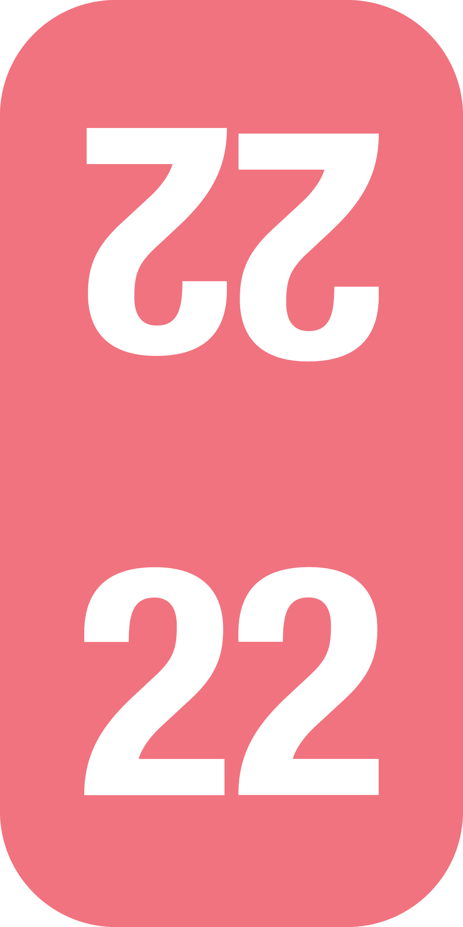 Tabbies 70822 - SMEAD COMPATIBLE TOP TAB YEARCODE 70800 LABEL SERIES, 1/2" HORIZONTAL YEARCODE LABEL '22', PINK, 1"H x 1/2"W, 500/ROLL