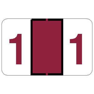 Tabbies 71101 - TAB PRODUCTS & JETER 6100 COMPATIBLE NUMERIC 71100 LABELS, 1" NUMERIC LABEL '#1', RED, 15/16"H x 1-1/2"W, 252/PACK