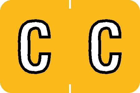 Tabbies 71623 - BARKLEY ABKM COMPATIBLE ALPHA 71620 LABEL SERIES, 1" ALPH LABEL 'C', YELLOW, 1"H x 1-1/2"W, 252/PACK