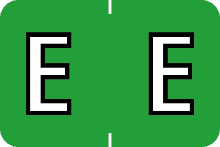 Tabbies 71625 - BARKLEY ABKM COMPATIBLE ALPHA 71620 LABEL SERIES, 1" ALPH LABEL 'E', LIGHT GREEN, 1"H x 1-1/2"W, 252/PACK