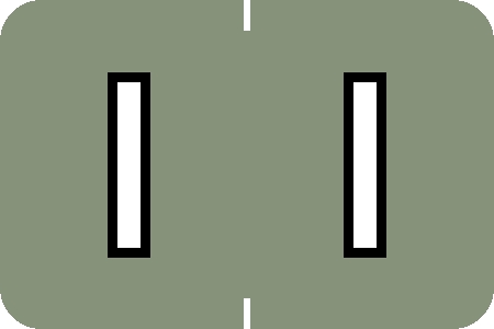 Tabbies 71629 - BARKLEY ABKM COMPATIBLE ALPHA 71620 LABEL SERIES, 1" ALPH LABEL 'I', GRAY, 1"H x 1-1/2"W, 252/PACK