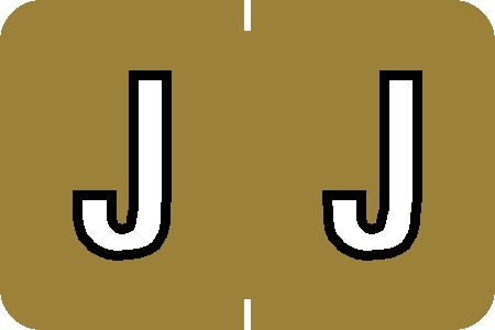 Tabbies 71630 - BARKLEY ABKM COMPATIBLE ALPHA 71620 LABEL SERIES, 1" ALPH LABEL 'J', GOLD, 1"H x 1-1/2"W, 252/PACK