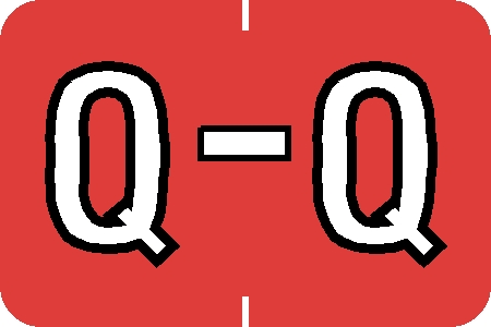 Tabbies 71637 - BARKLEY ABKM COMPATIBLE ALPHA 71620 LABEL SERIES, 1" ALPH LABEL 'Q', DARK ORANGE, 1"H x 1-1/2"W, 252/PACK