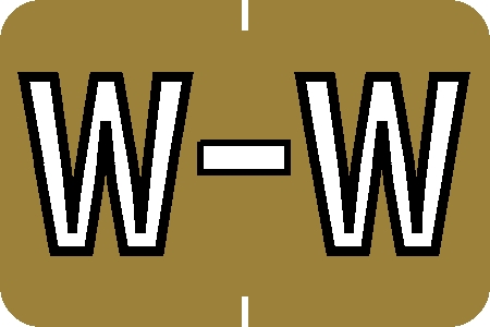 Tabbies 71643 - BARKLEY ABKM COMPATIBLE ALPHA 71620 LABEL SERIES, 1" ALPH LABEL 'W', GOLD, 1"H x 1-1/2"W, 252/PACK