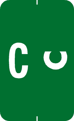 Tabbies 71823 - SMEAD ACC & ACCS COMPATIBLE ALPHA 71820 LABEL SERIES, 1-5/8" ALPHA LABELS 'C', DARK GREEN, 1-5/8"H x 1"W, 108/PACK