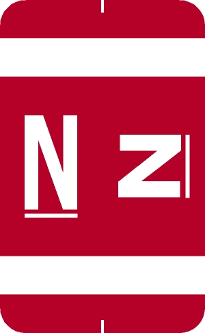 Tabbies 71834 - SMEAD ACC & ACCS COMPATIBLE ALPHA 71820 LABEL SERIES, 1-5/8" ALPHA LABELS 'N', RED, 1-5/8"H x 1"W, 108/PACK