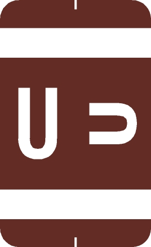 Tabbies 71841 - SMEAD ACC & ACCS COMPATIBLE ALPHA 71820 LABEL SERIES, 1-5/8" ALPHA LABELS 'U', DARK BROWN, 1-5/8"H x 1"W, 108/PACK