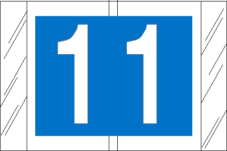 Tabbies 81001 - ORIGINAL Col'R'Tab NUMERIC 81000 LABEL SERIES, 1" NUMERIC TAB '#1', LIGHT BLUE, 1"H x 1-1/2"W, 100/PACK