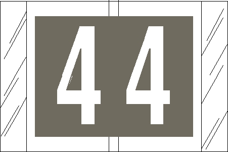 Tabbies 81004 - ORIGINAL Col'R'Tab NUMERIC 81000 LABEL SERIES, 1" NUMERIC TAB '#4', GRAY, 1"H x 1-1/2"W, 100/PACK