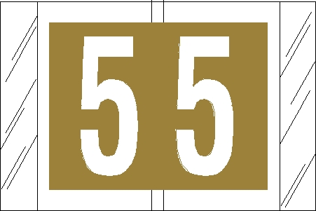 Tabbies 81005 - ORIGINAL Col'R'Tab NUMERIC 81000 LABEL SERIES, 1" NUMERIC TAB '#5', GOLD, 1"H x 1-1/2"W, 100/PACK