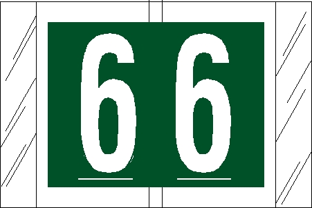 Tabbies 81006 - ORIGINAL Col'R'Tab NUMERIC 81000 LABEL SERIES, 1" NUMERIC TAB '#6', GREEN, 1"H x 1-1/2"W, 100/PACK